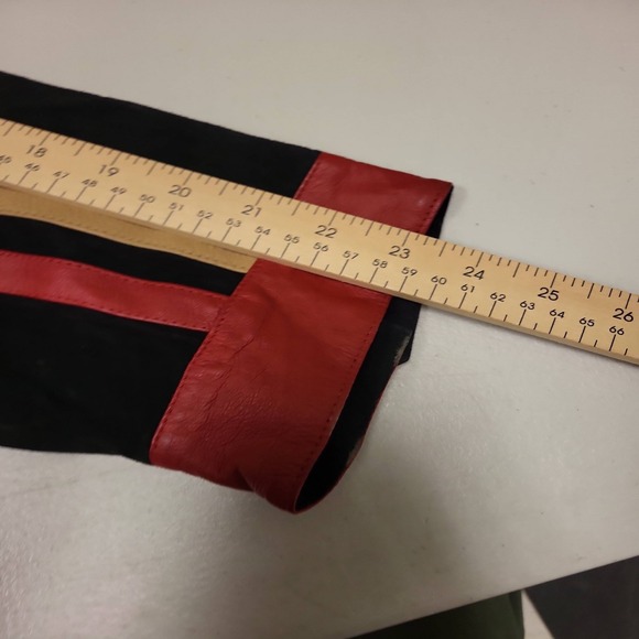 Ashley Stewart Womens Jacket Size‎ 22 Black Suede Leather Stripe Detail Moto - Picture 6 of 16